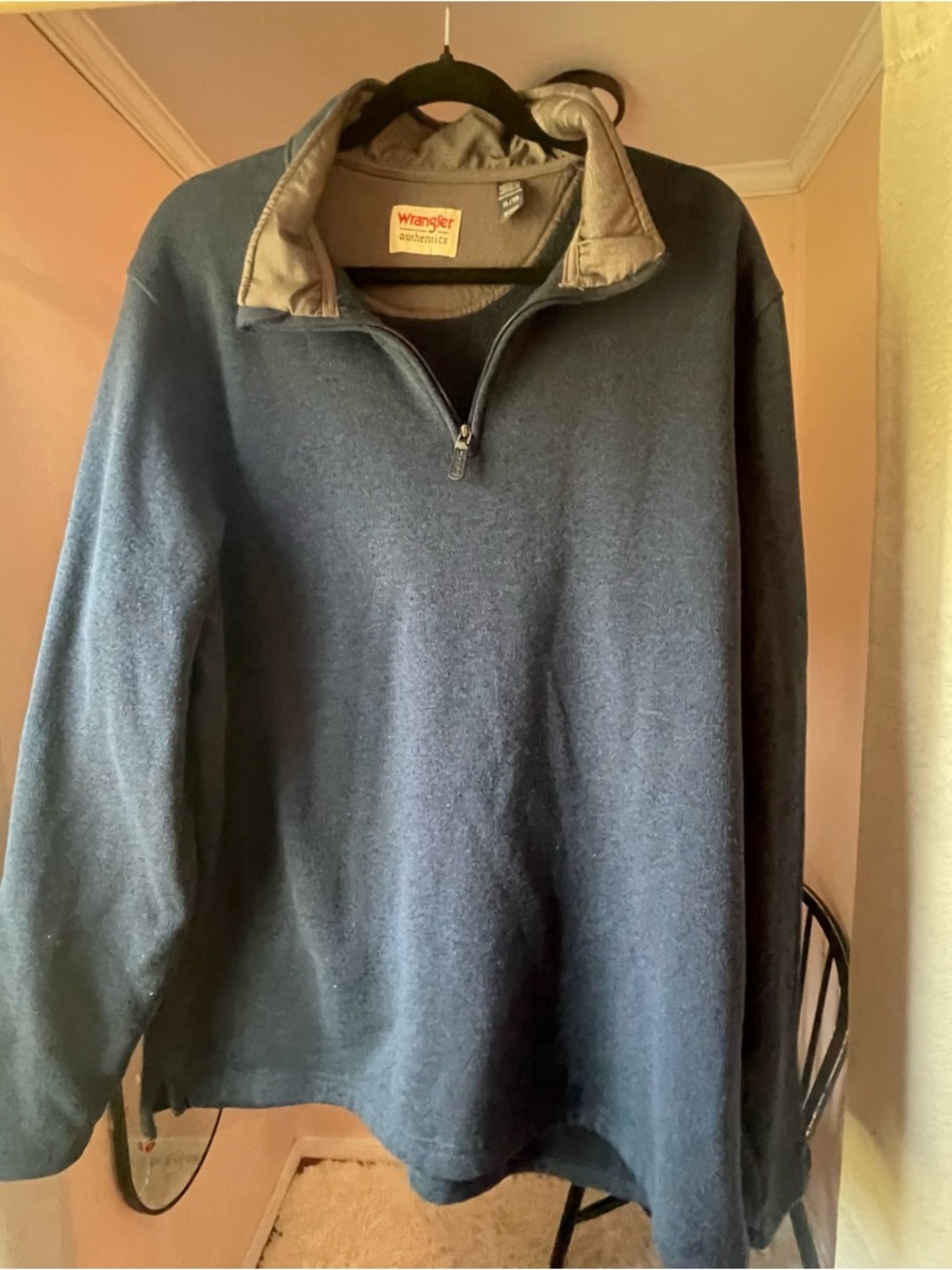 Wrangler Men’s Dark Blue Quarter-Zip Pullover